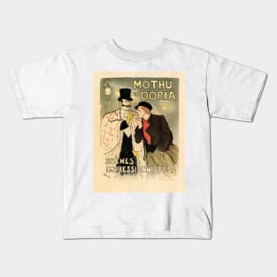 MOTHU et DORIA Vintage French Theater Lithograph Poster by Alexandre Theophile Steinlen 1893 Kids T-Shirt